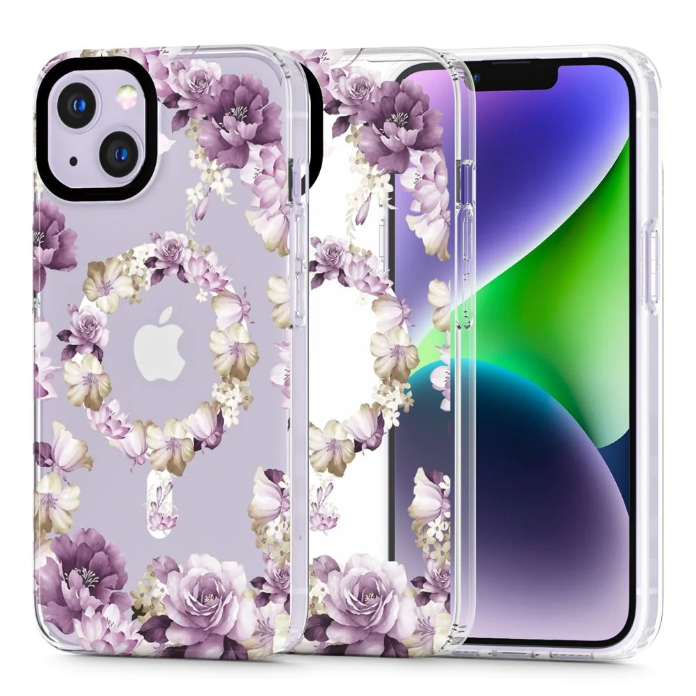 Tech-Protect Magmood MagSafe kryt na iPhone 14, rose floral 