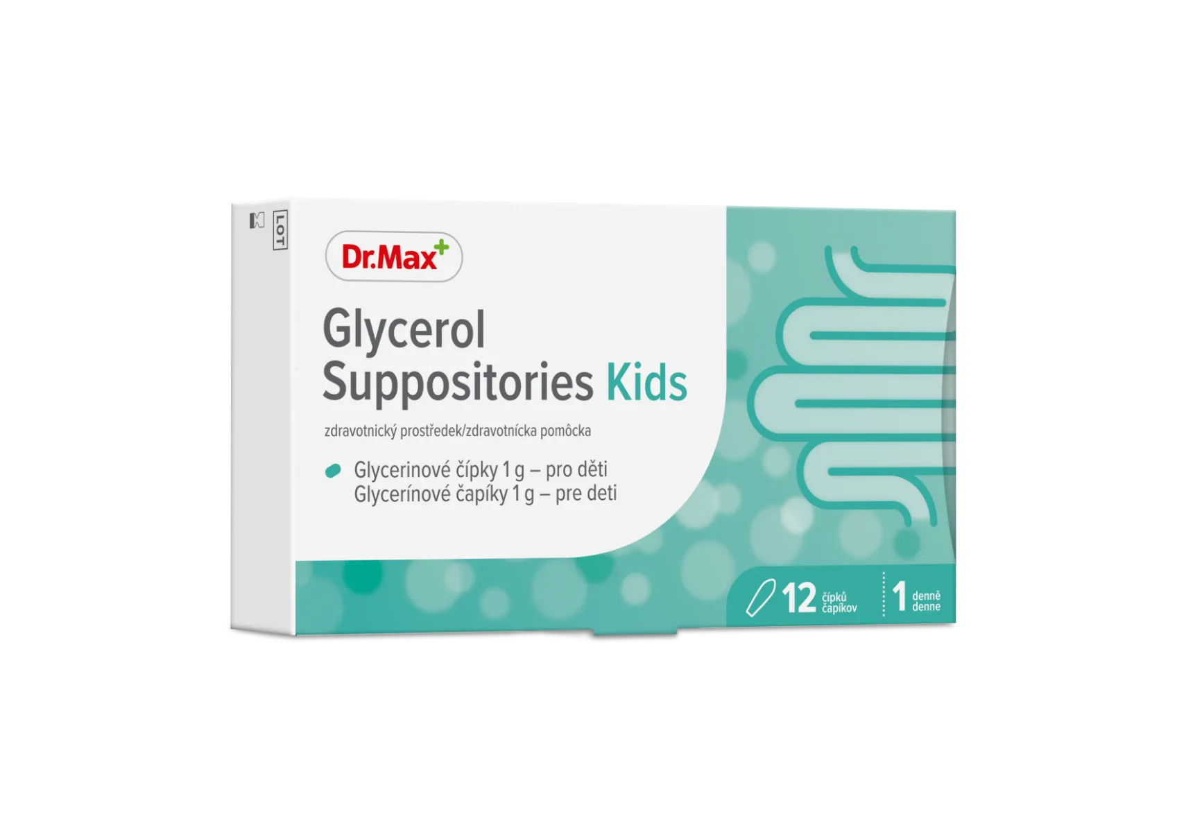 Dr. Max Glycerol Suppositories Kids 1×12 ks, glycerínové čapíky pre deti