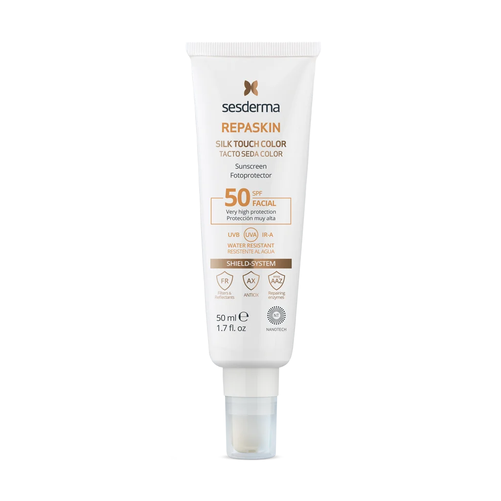 Sesderma REPASKIN SILK TOUCH COLOR FACIAL SPF50+ 1×50 ml, solárny fotoprotektor