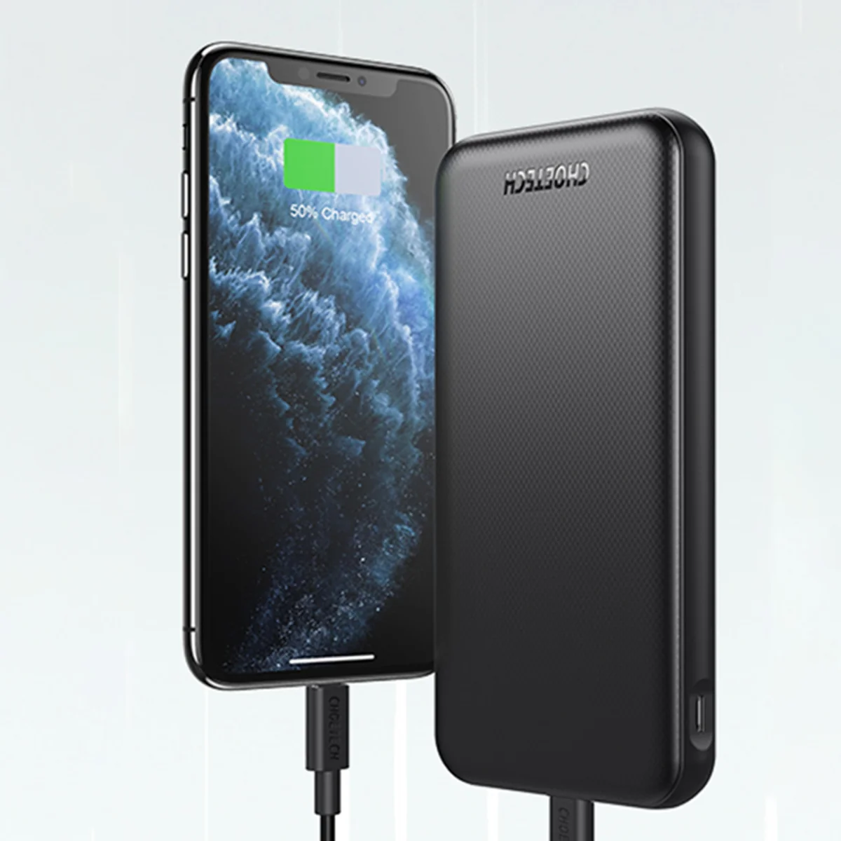 Choetech B627 Power Bank 10000mAh USB / USB C 18W QC PD, čierny 