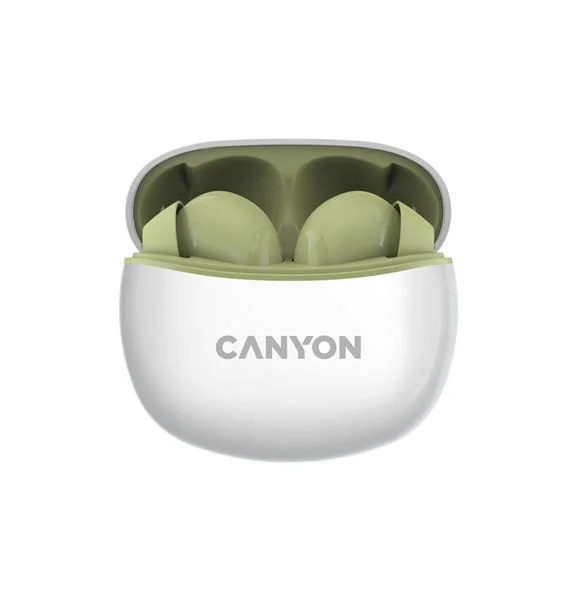 Canyon TWS-5, True Wireless Bluetooth slúchadlá do uší, nabíjacia stanica v kazete, zelené 1×1 ks, slúchadlá