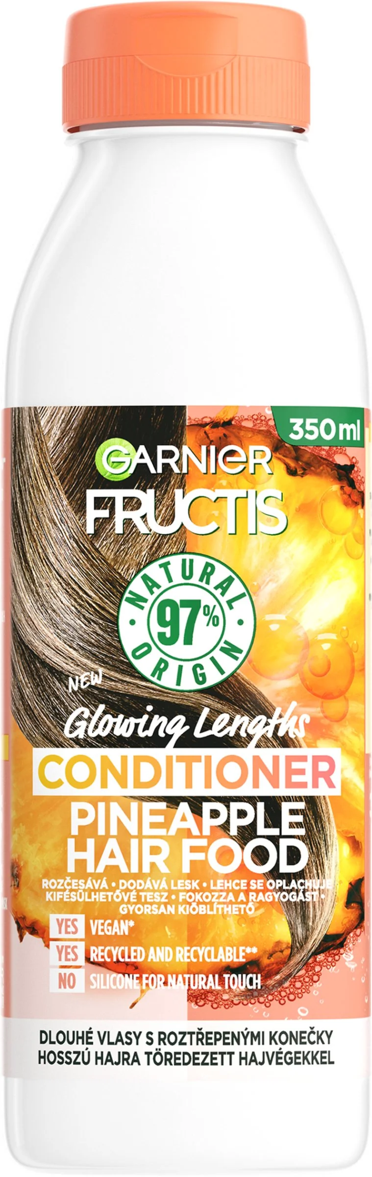 Garnier Fructis Hair Food Pineapple rozjasňujúci balzam na dlhé vlasy, 350 ml