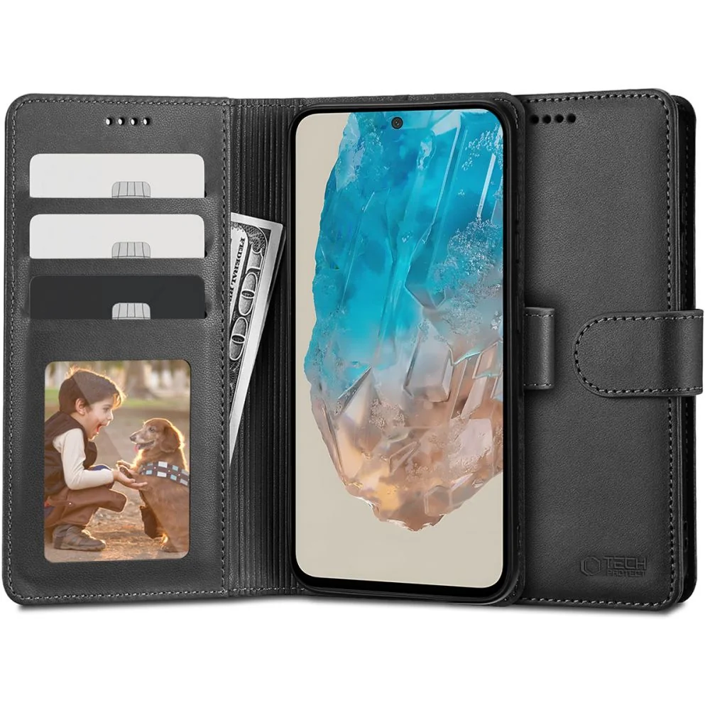 Tech-Protect Wallet knižkové puzdro na Samsung Galaxy M35 5G, čierne 