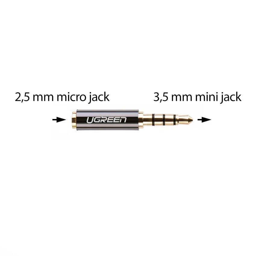 Ugreen adaptér 2,5mm micro jack - 3,5 mm mini jack F/M, čierny 