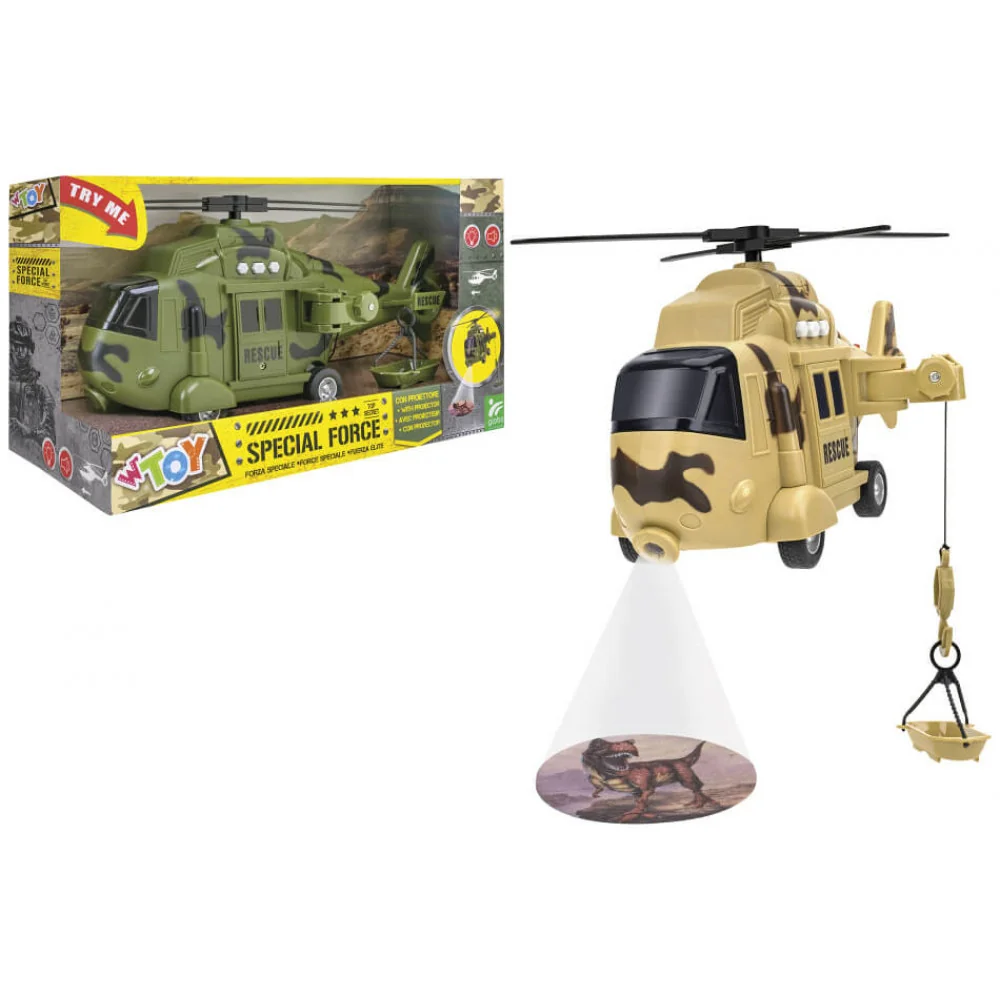 Vojenská helikoptéra s premietacím projektorom-Toi Toys 