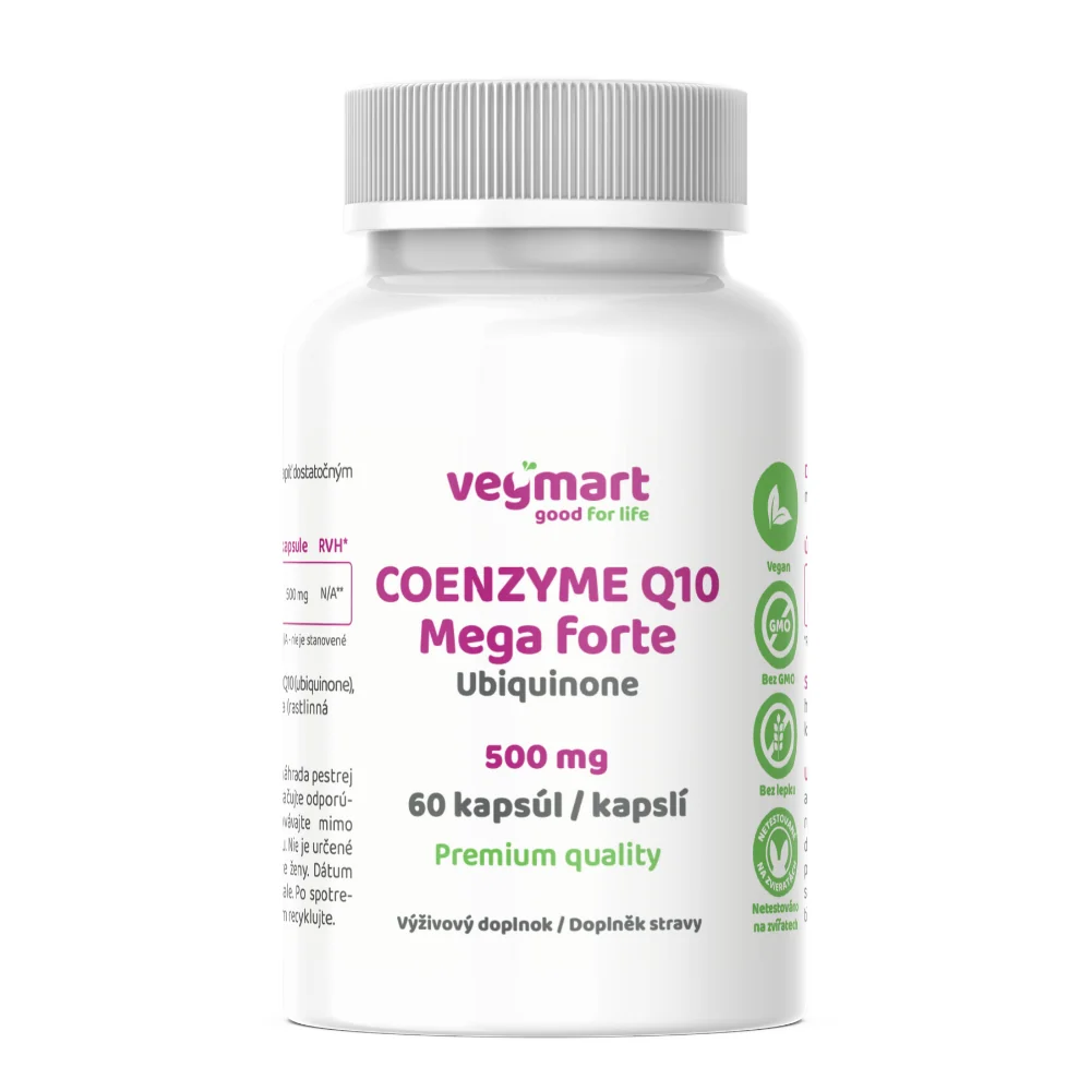 Vegmart Koenzým Q10 MEGA Forte (ubiquinón) 500 mg, 60 kapsúl 