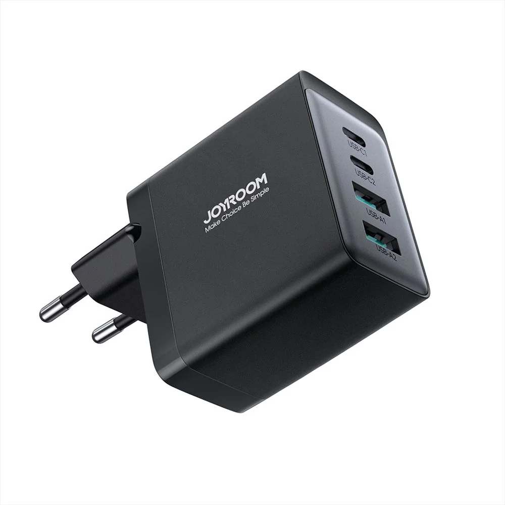 Joyroom TCG02 GaN sieťová nabíjačka 2x USB / 2x USB-C 67W + kábel USB- C, čierna