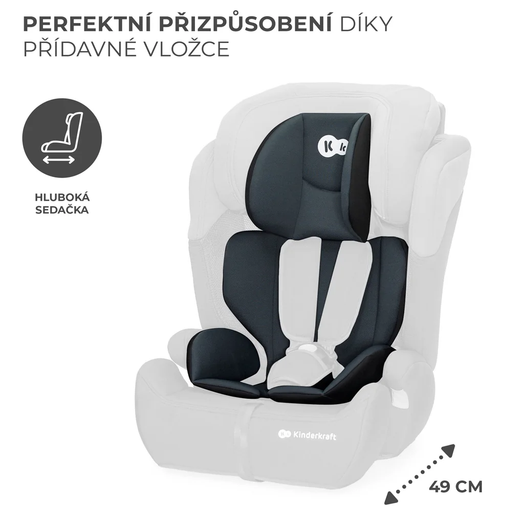 KINDERKRAFT Autosedačka Comfort up i-size black (76-150 cm) 1×1 ks, autosedačka