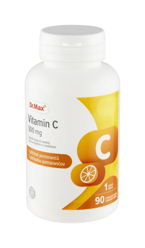 Dr. Max Vitamin C 500 mg 1×90 tbl, žuvacie tablety