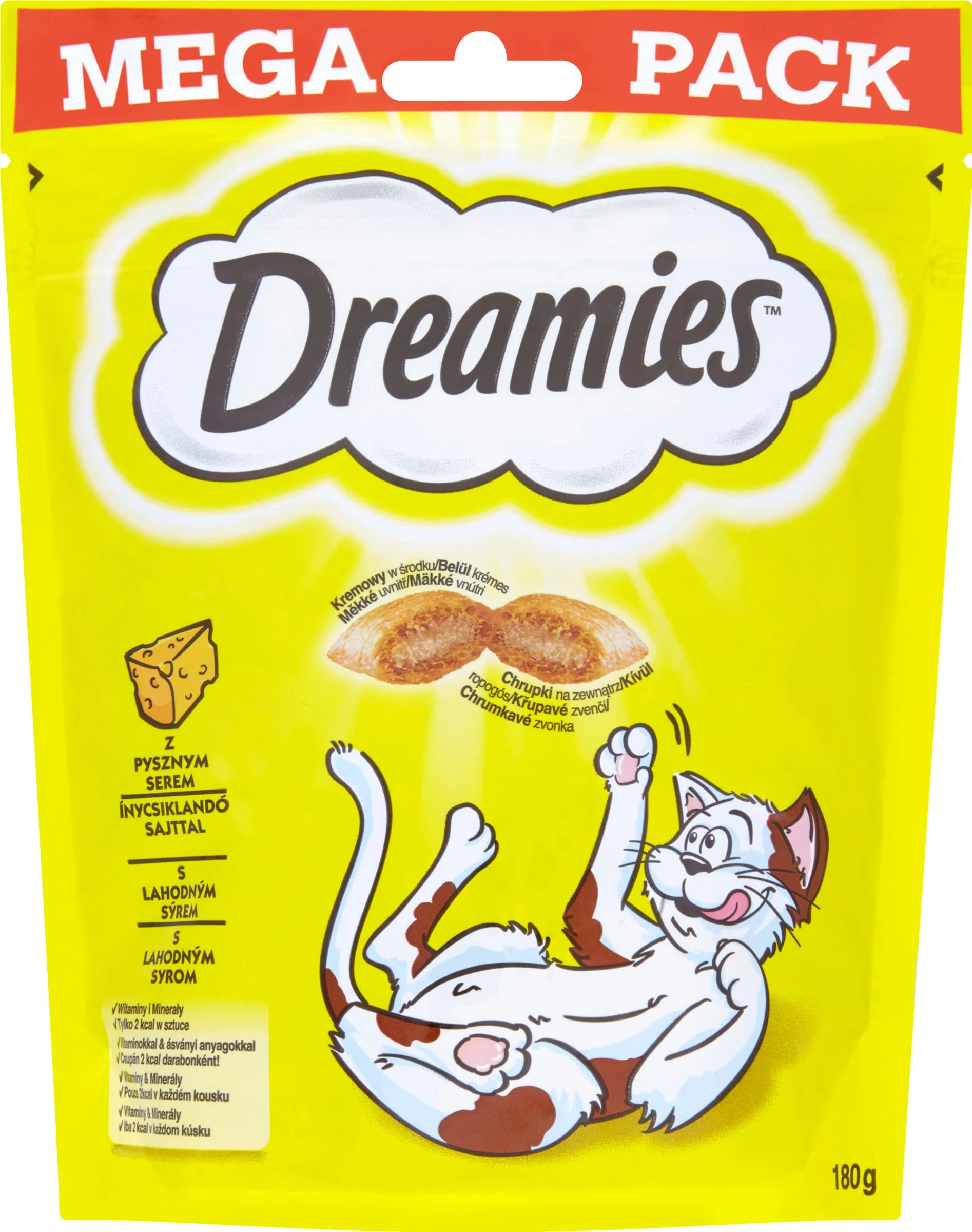 DREAMIES chrumkavá pochúťka so sýrom 1×180g, krmivo so syrom