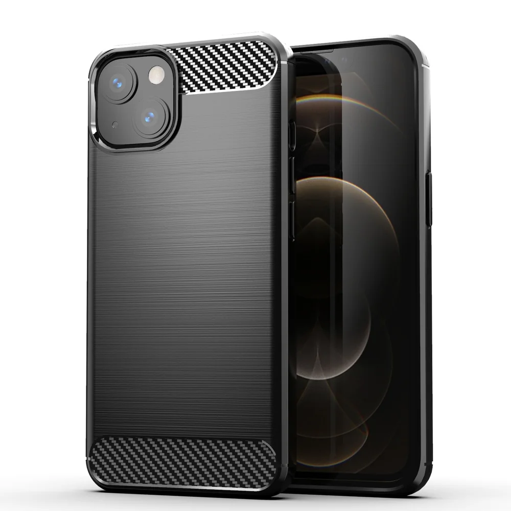 MG Carbon Case Flexible silikónový kryt na iPhone 13 mini, čierny 