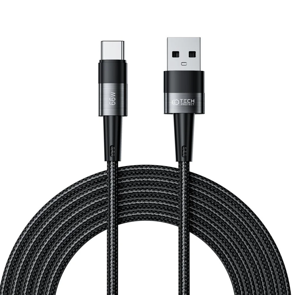 Tech-Protect Ultraboost kábel USB / USB-C 66W 6A 3m, čierny 