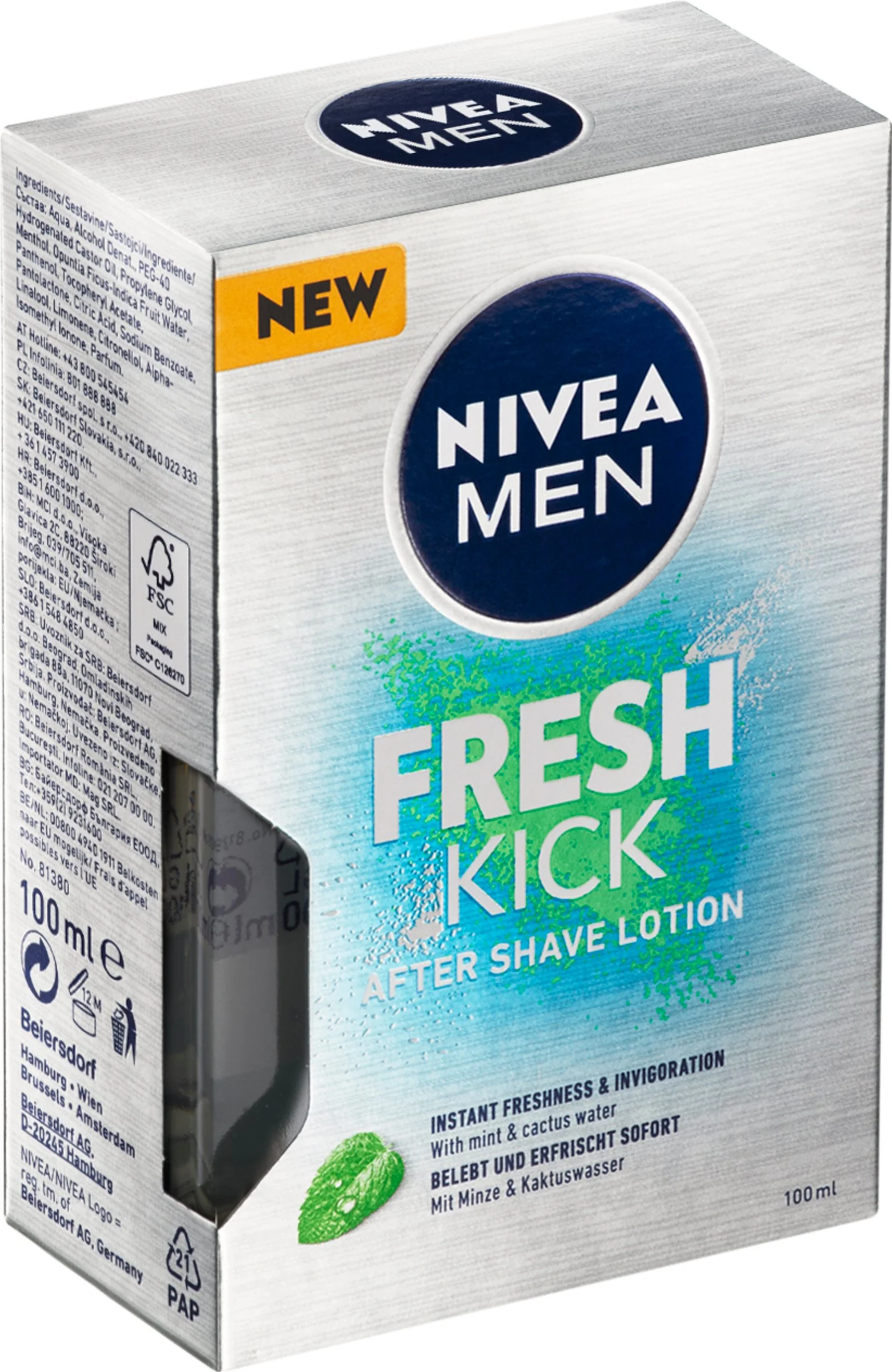 NIVEA Men Voda po holení Fresh Kick 1×100 ml, voda po holení