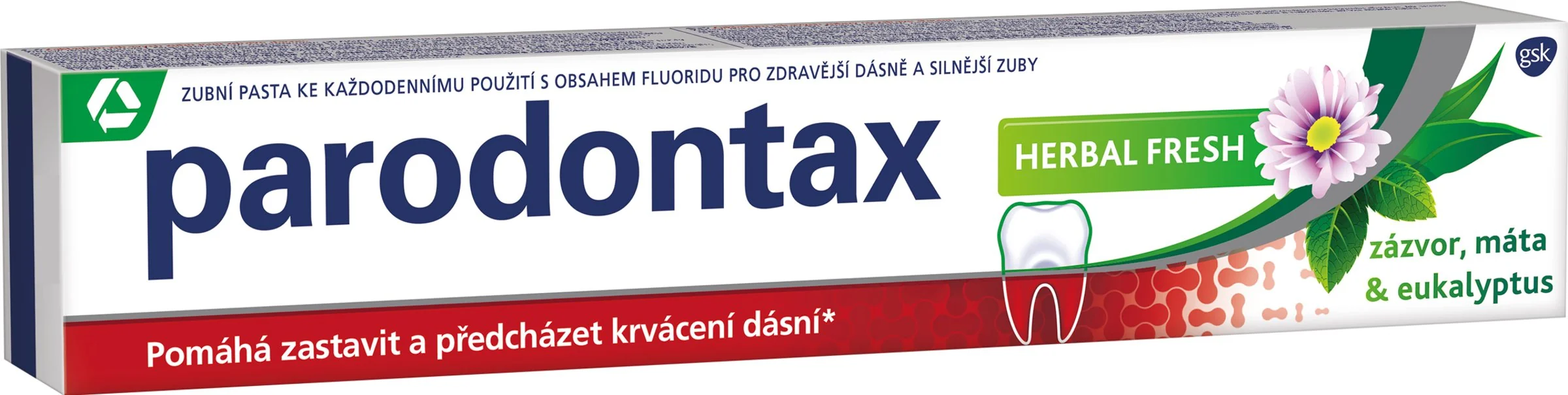 PARODONTAX zubná pasta HERBAL FRESH 1×75ml, zubná pasta