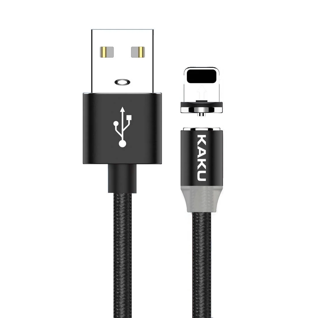 KAKU Magnetic kábel USB / Lightning 3A 1m, čierny