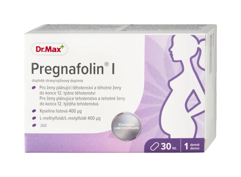 Dr. Max Pregnafolin I 1×30 tbl, výživový doplnok pre tehotné ženy