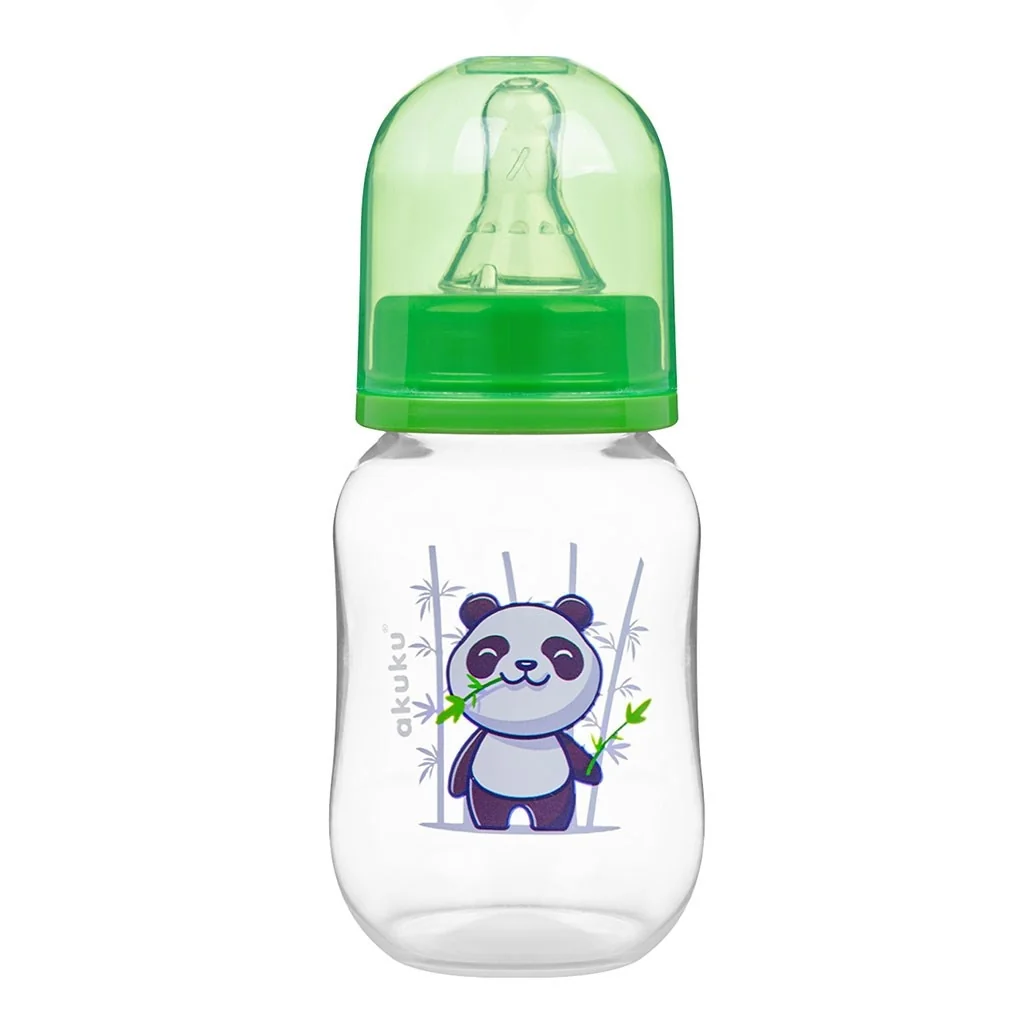 Fľaša s obrázkom Akuku 125 ml panda zelená , 20C50109