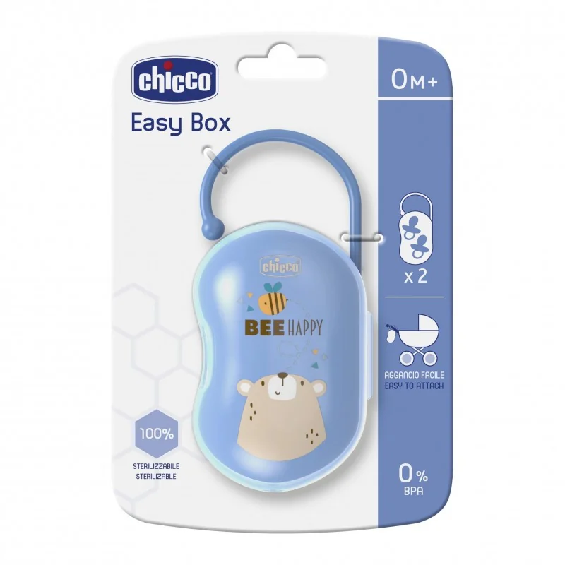 CHICCO Puzdro na cumlík Easy Box dvojité - chlapec 1×1 ks