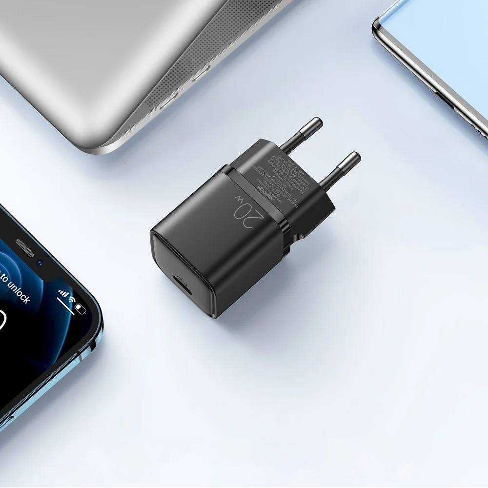 Joyroom Mini Fast Charger sieťová nabíjačka USB-C PD QC 20W, čierna 