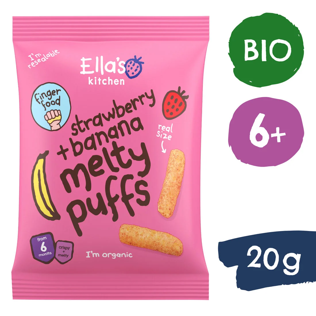 Ella's Kitchen BIO Chrumky jahoda a banán 1×20 g, chrumky