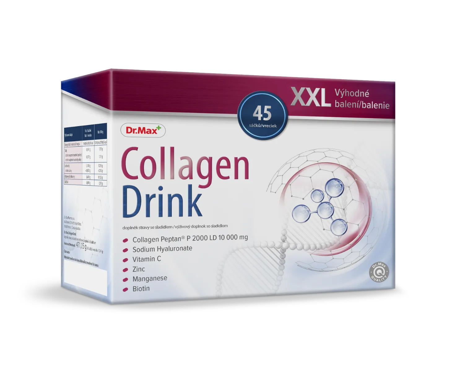 Dr. Max Collagen Drink XXL 1×45 ks , kolagénový nápoj