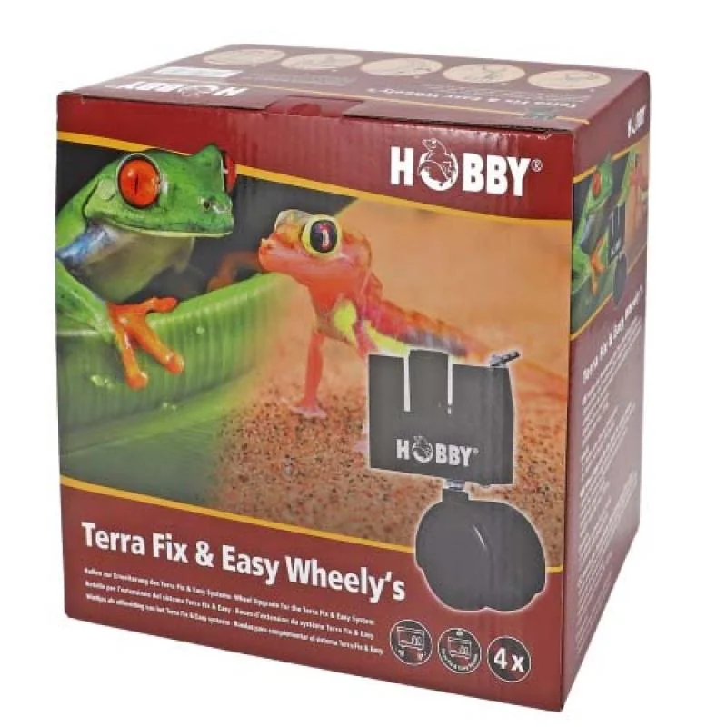 HOBBY Terra Fix & Easy Wheely's - Špeciálne kolieska pre terária HOBBY Fix & Easy s nosnosťou 100kg 