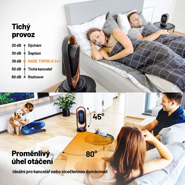 Lauben Smart Fan&Heater 2in1 1800BB 1×1 ks, teplovzdušný ventilátor