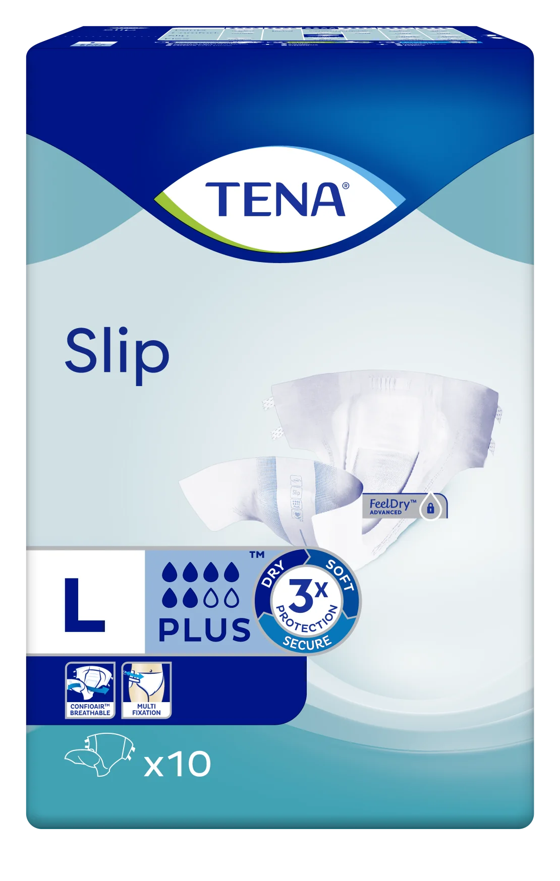 TENA SLIP PLUS LARGE 10KS