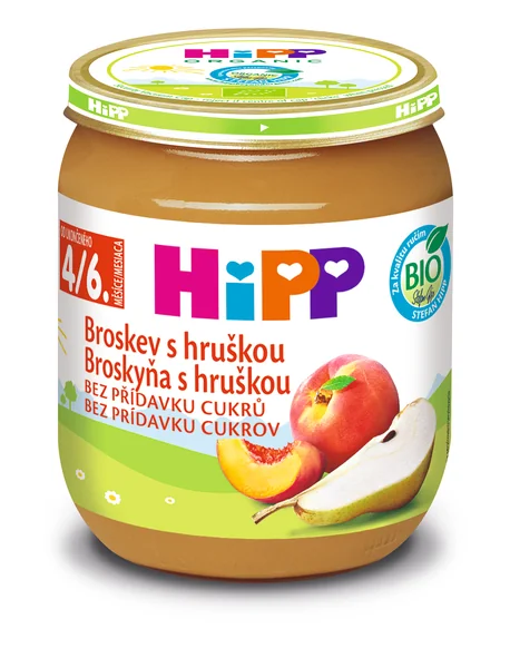 HiPP BIO Broskyňa s hruškou od uk. 4.-6. mesiaca