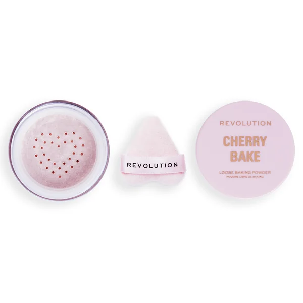 Revolution, Cherry Bake Loose Powder & Puff