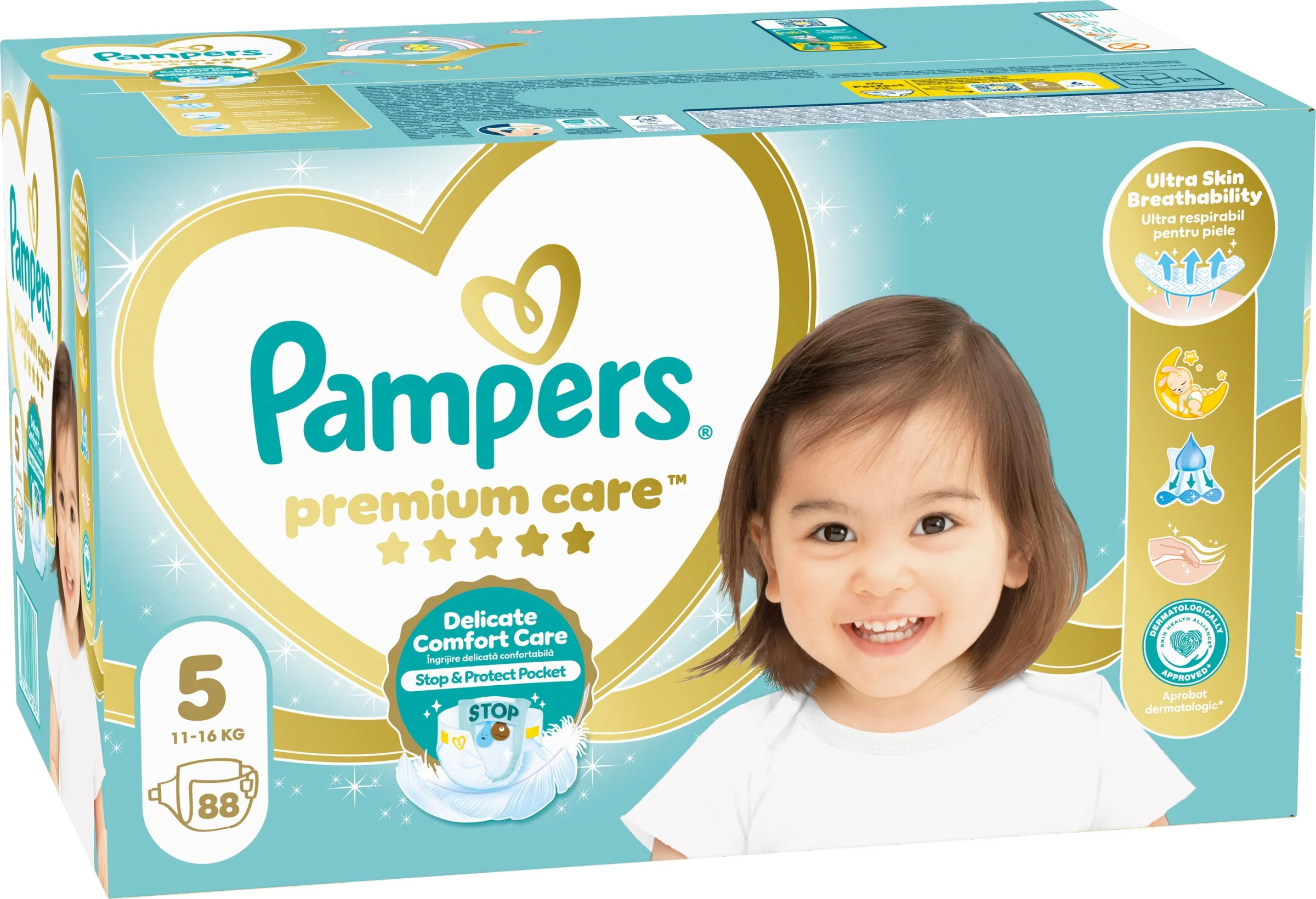 Pampers Premium Care 5 Junior (11-16kg) Jumbo Pack 1×88 ks, plienky