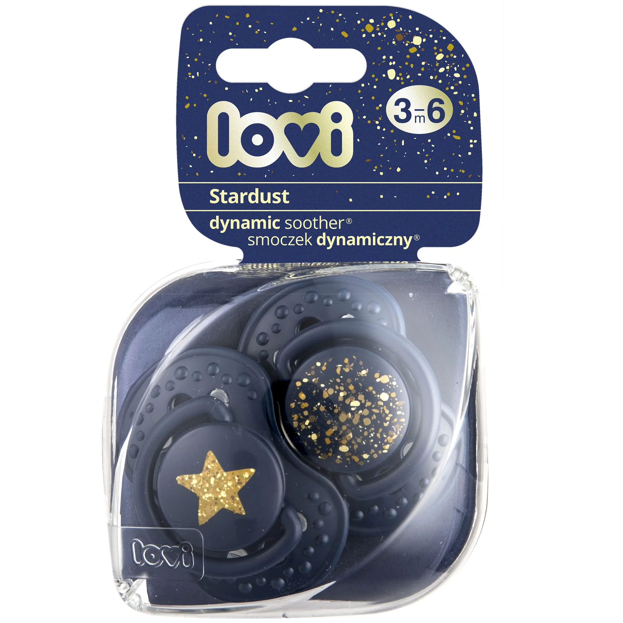 Lovi Dynamický utišujúci cumlík 3-6m 2ks Stardust modrý