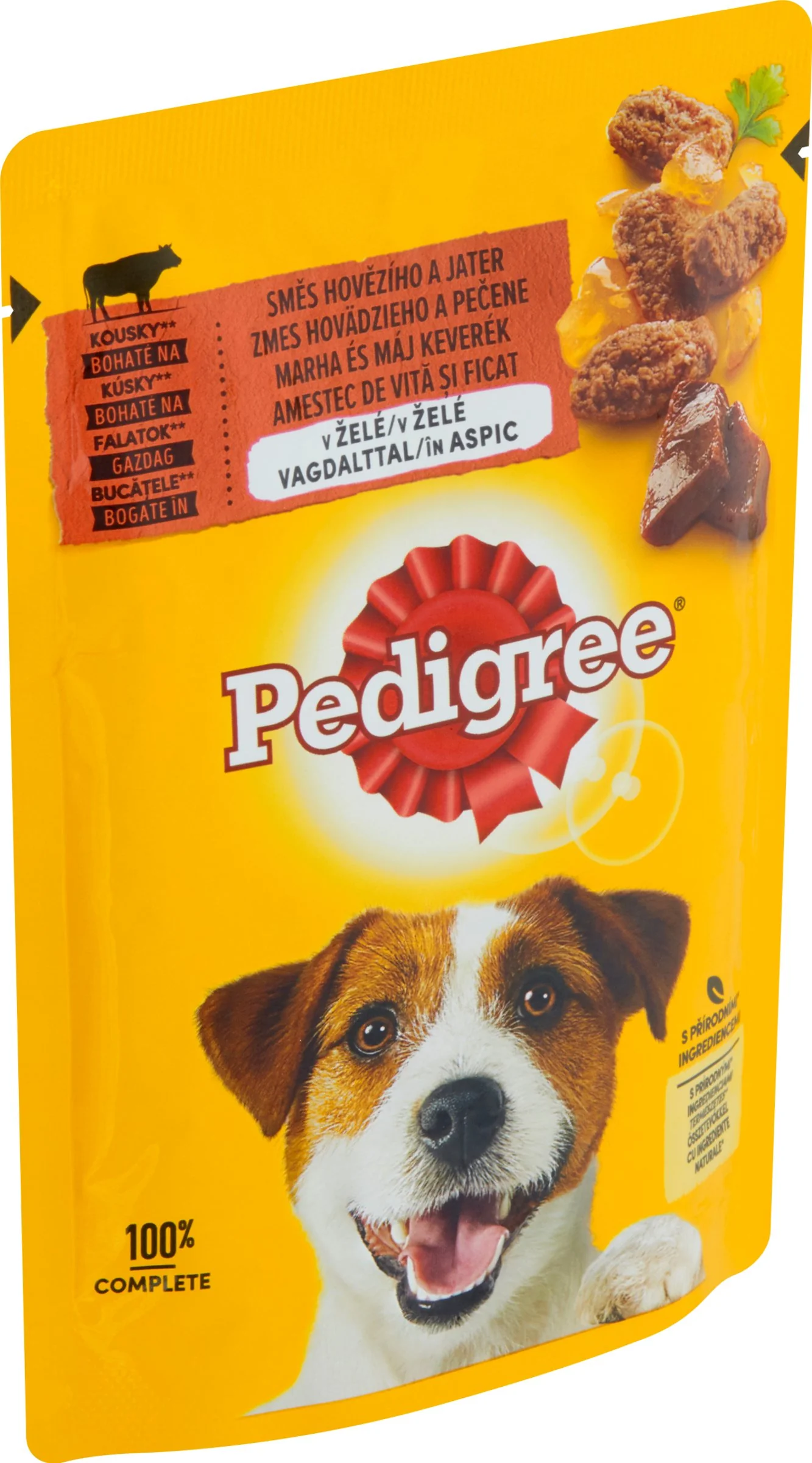 PEDIGREE Kapsička s hovädzím a pečeňou v želé 100g 1×100 g, kapsička pre psy