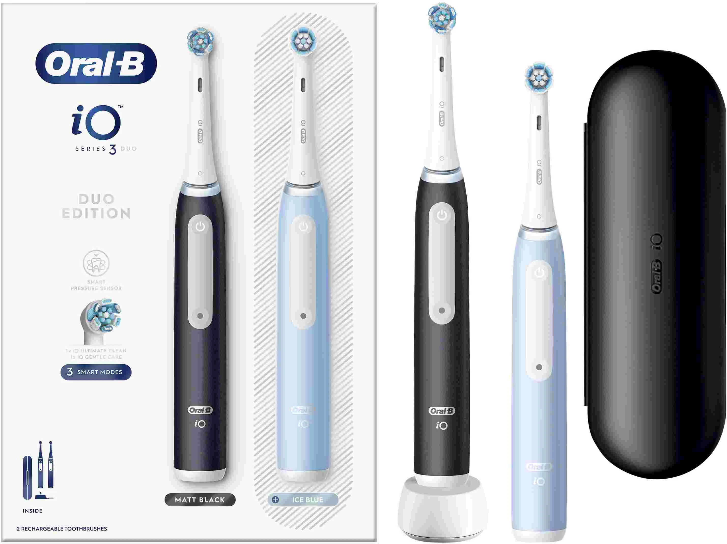 Oral B EK Duo iO Series 3 Black&Blue 1×1 set, balenie elektrických zubných kefiek