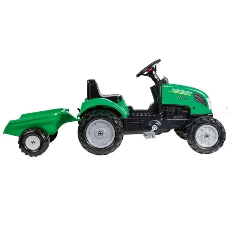 FALK - Green traktor s vozíkom 