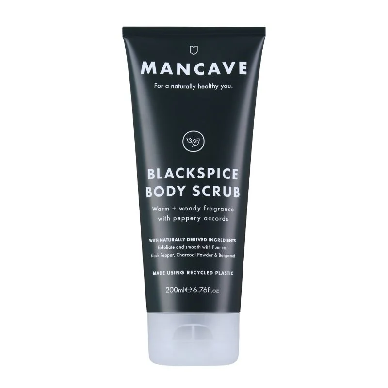 MANCAVE telový peeling ČIERNE KORENIE tuba 200ml 