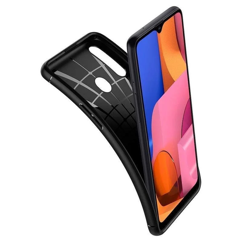 Spigen Rugged Armor silikónový kryt na Samsung Galaxy A20s, čierny 