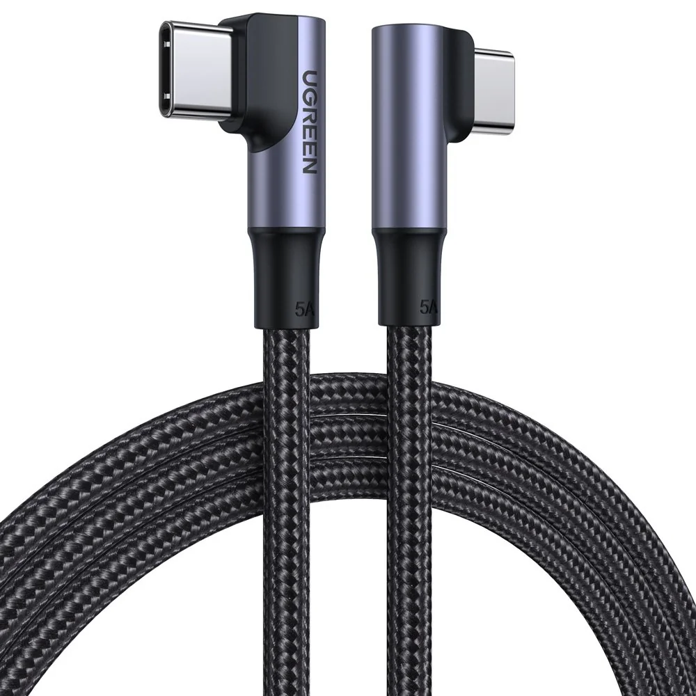 Ugreen Elbow kábel USB-C / USB-C QC PD 100W 5A 1m, čierny