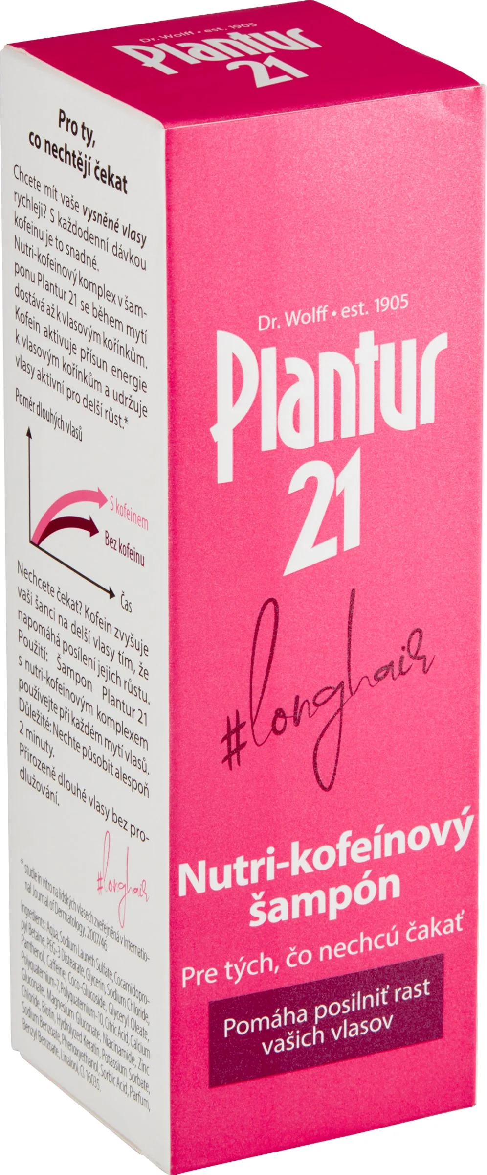 Plantur 21 longhair Nutri-kofeinový šampón 1×200 ml, šampón na rast vlasov