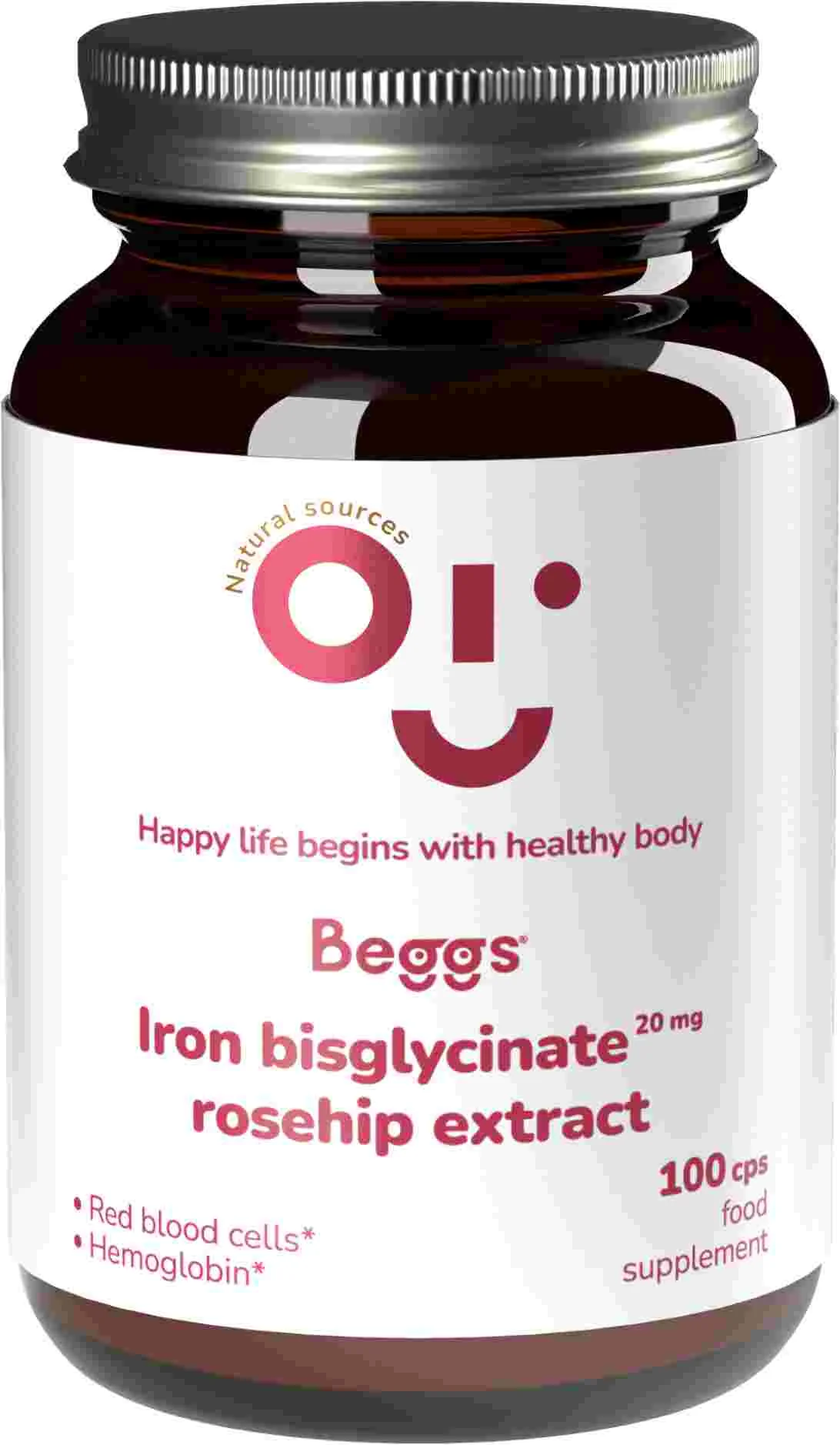 Beggs Iron bisglyc. 20mg, rosehip extract 100 cps