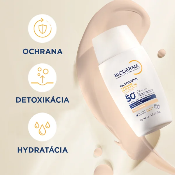 BIODERMA Photoderm XDefense tónovaná ultrafluidná ochrana SPF 50+ veľmi svetlá 1×40 ml, ultrafluidná ochrana na tvár