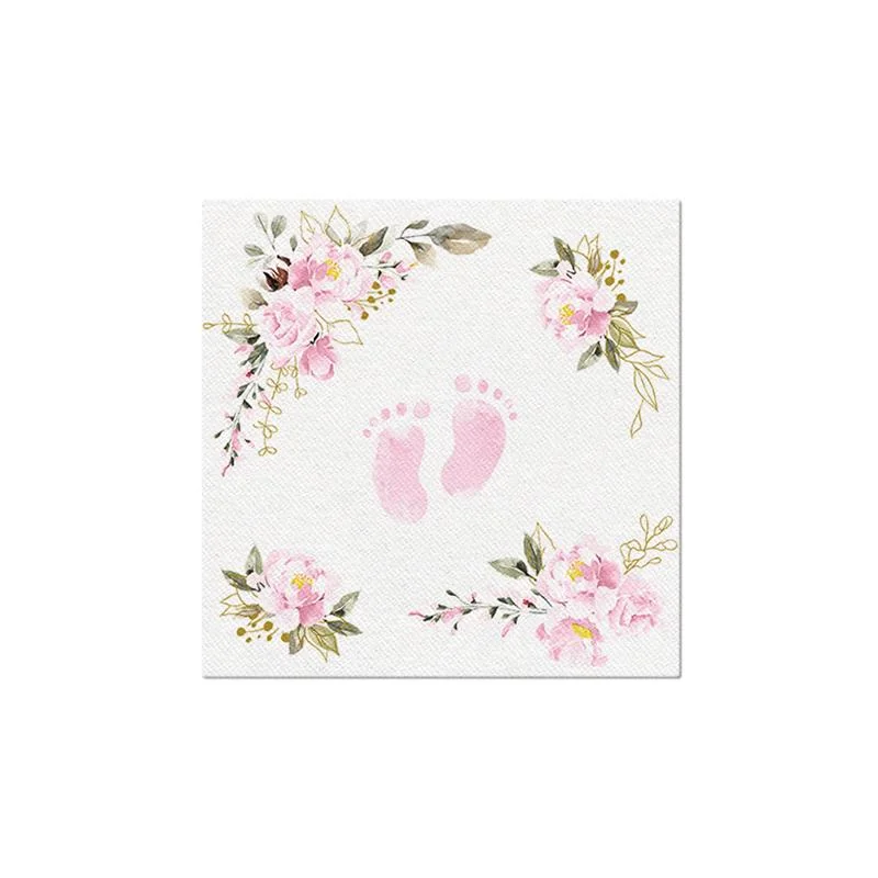 PAW - Obrúsky AIRLAID 40x40 cm  Baby Feet  light pink