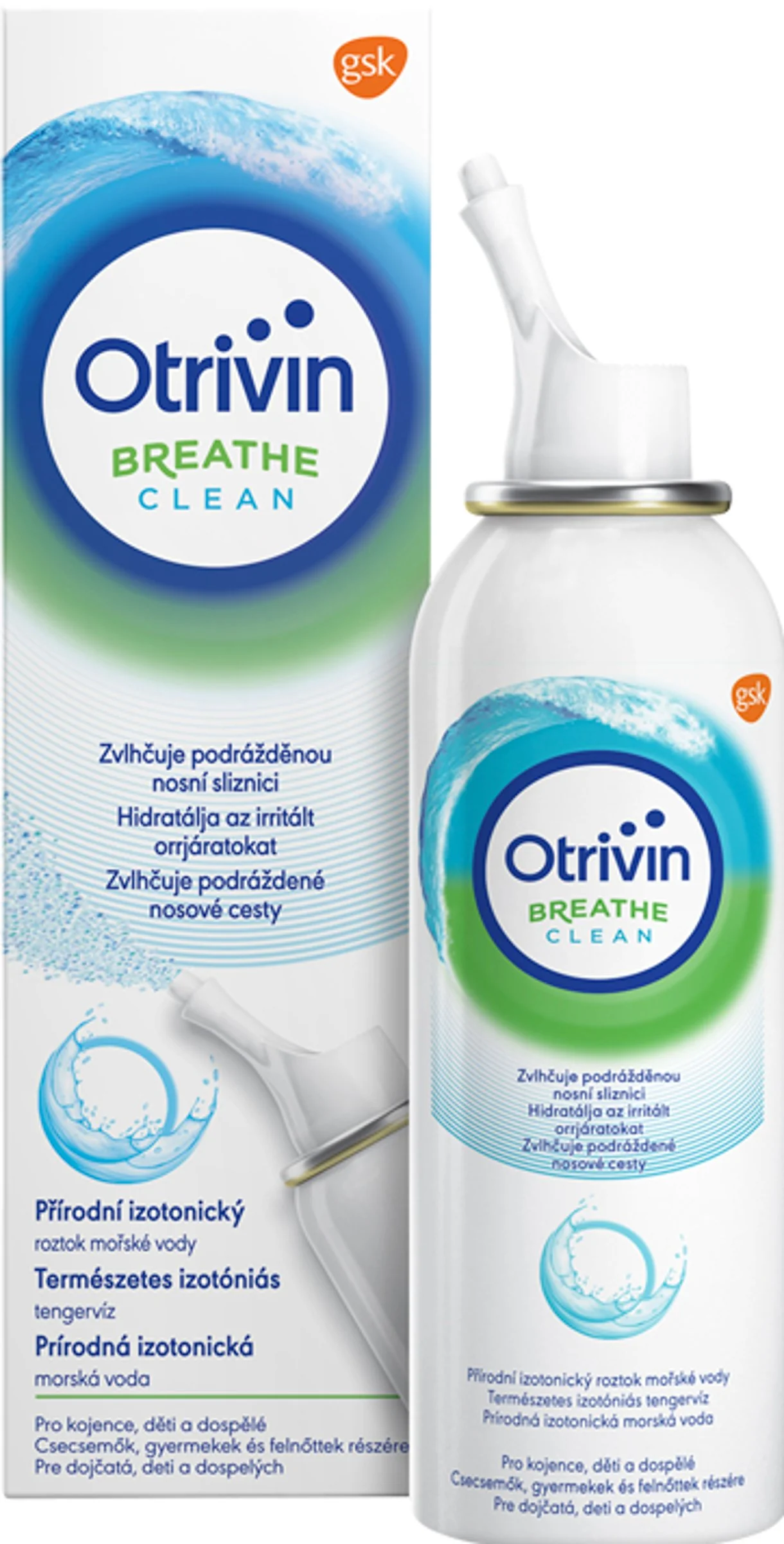 Otrivin Breathe Clean 1x100 ml, izotonická morská voda na čistenie nosa