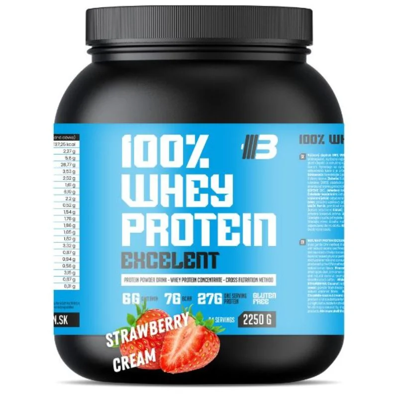 Excelent 100% Whey Proteín - jahodový krém od BODY NUTRITION - 2250g