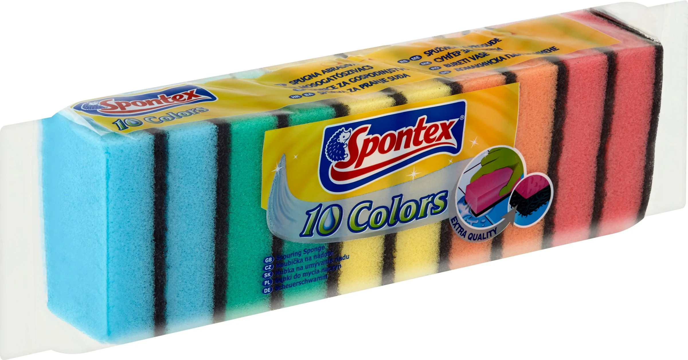 Spontex Colors špongie 1×10 ks, špongie na umývanie riadu