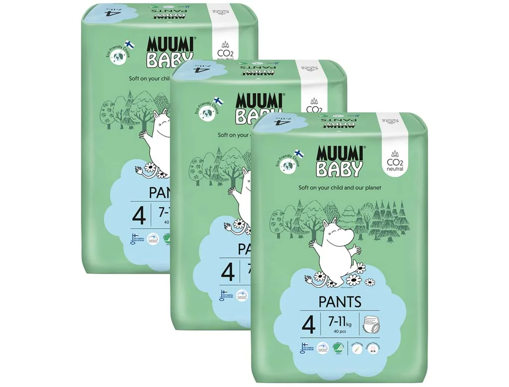 Muumi Baby Pants 4 Maxi 7-11 kg, mesačné balenie nohavičkových eko plienok