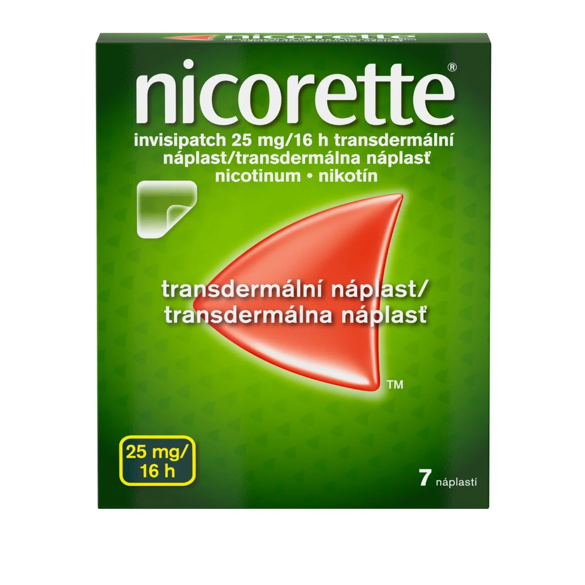 Nicorette invisipatch 25 mg/16 h transder. náplasť