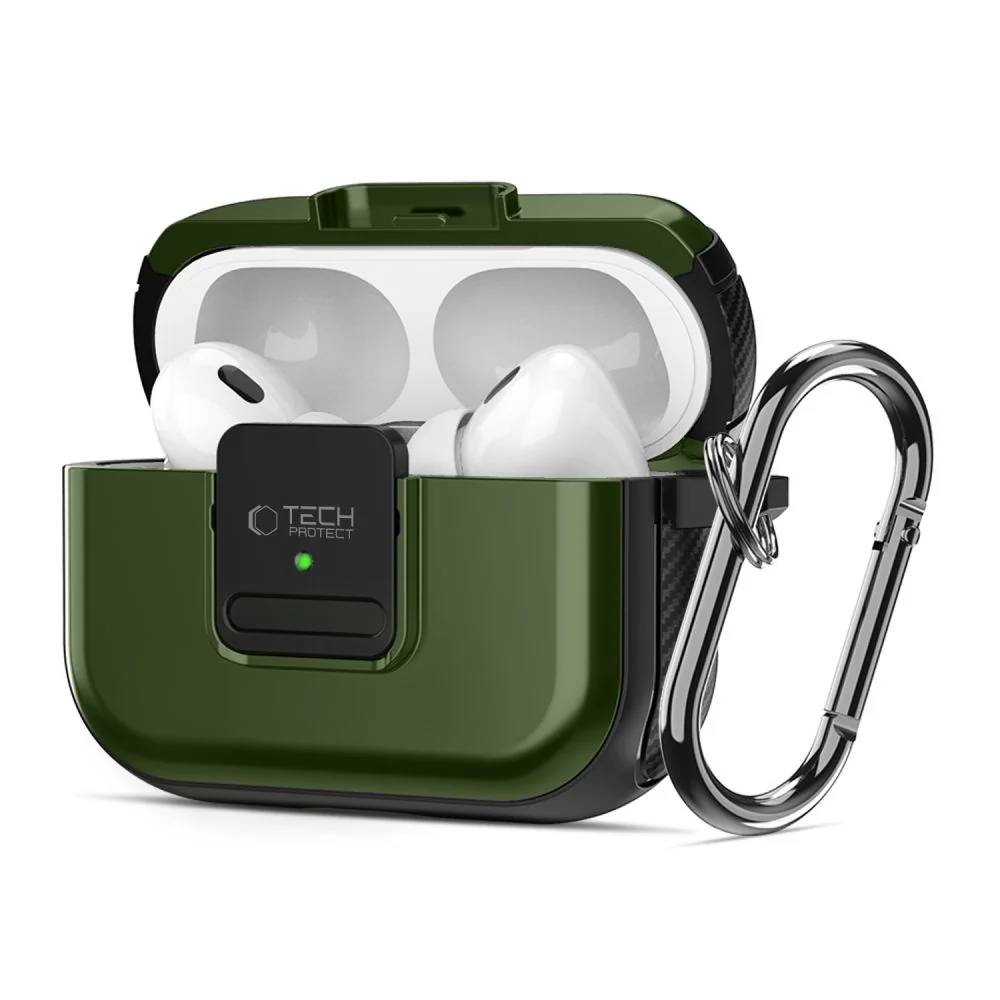 Tech-Protect Defender Magsafe puzdro na Apple Airpods Pro 1 / 2, zelené