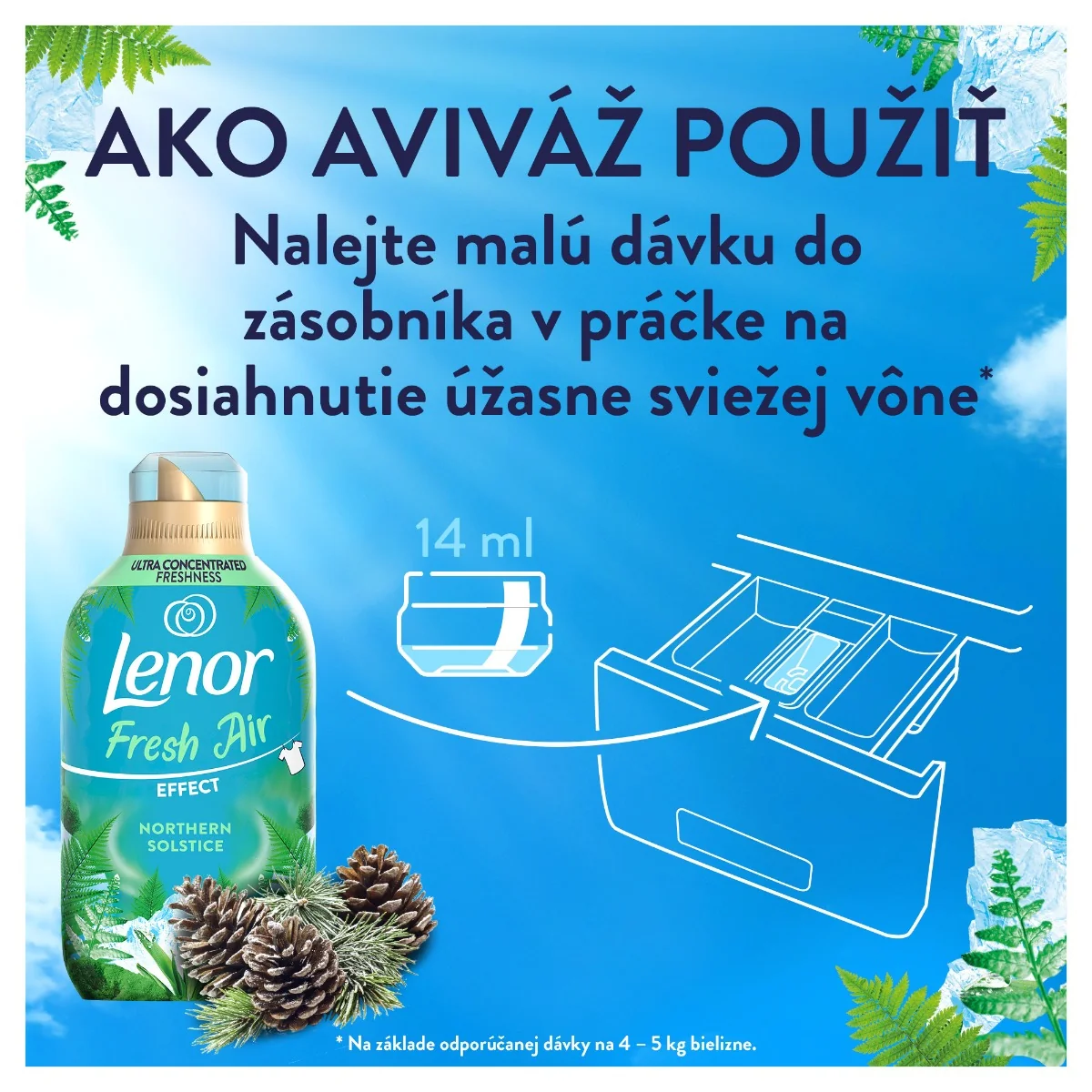 Lenor Fresh Air Effect Northern Soltice, aviváž 55praní 1×770 ml, aviváž na pranie