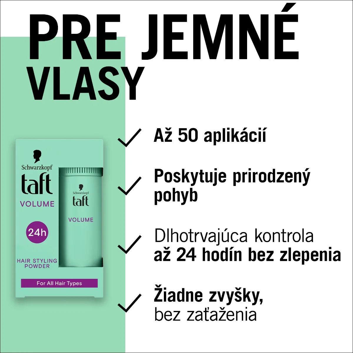 Schwarzkopf Taft púder pre všetky typy vlasov Volume 1×10 g, púder na vlasy